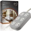 Cordinate ADAPT 6-Outlet 8ft. Braided Extension Cord With Surge Protection, Cream/Gray