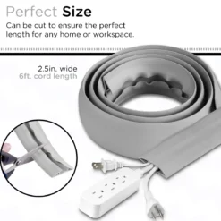 Cordinate Cable Management Floor Cover, 6ft., Gray