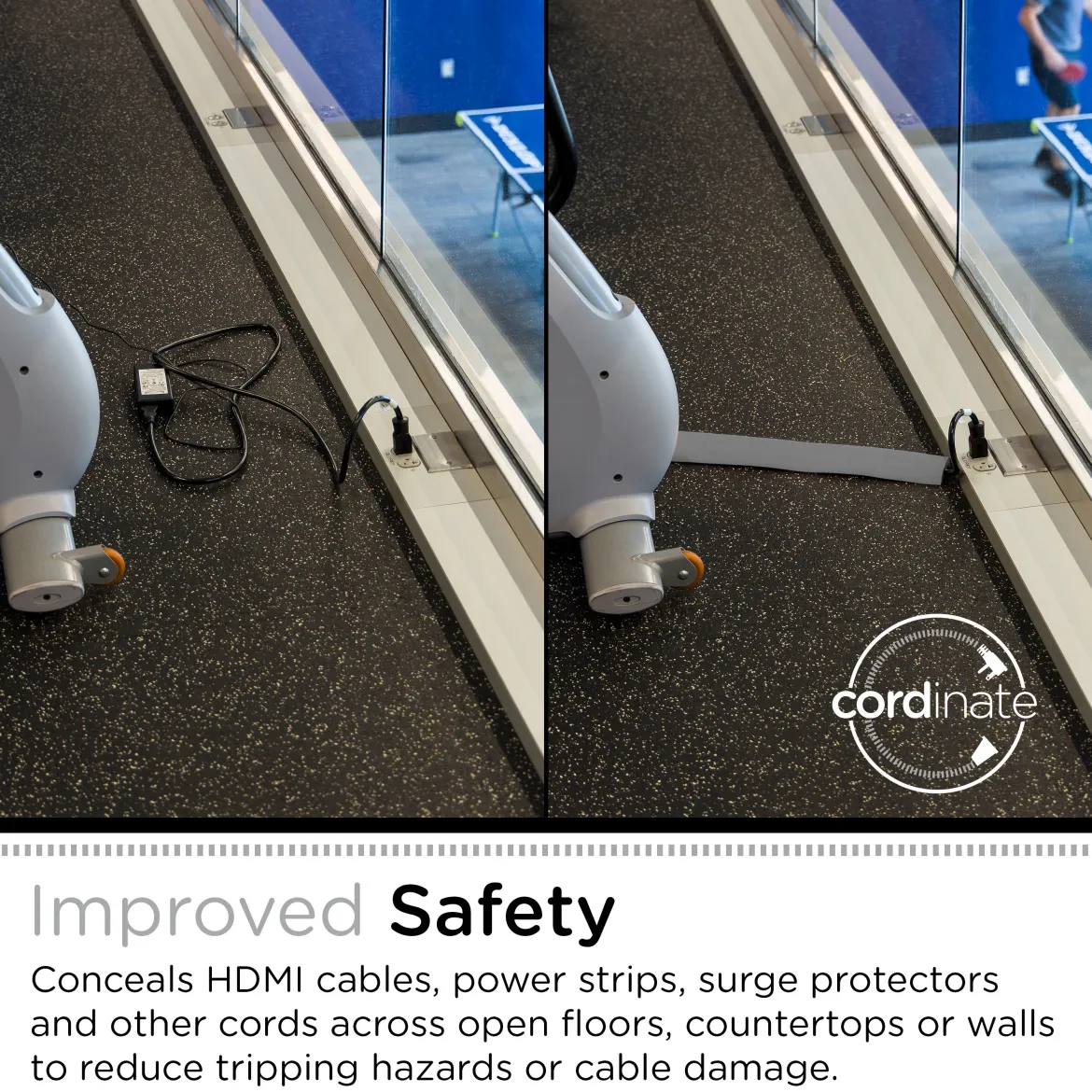 Cordinate Cable Management Floor Cover, 6ft., Gray