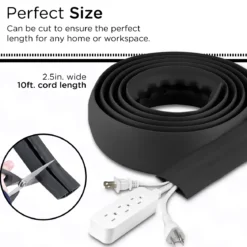 Cordinate Cable Management Floor Cover, 10ft., Black