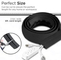 Cordinate Cable Management Floor Cover, 6ft., Black