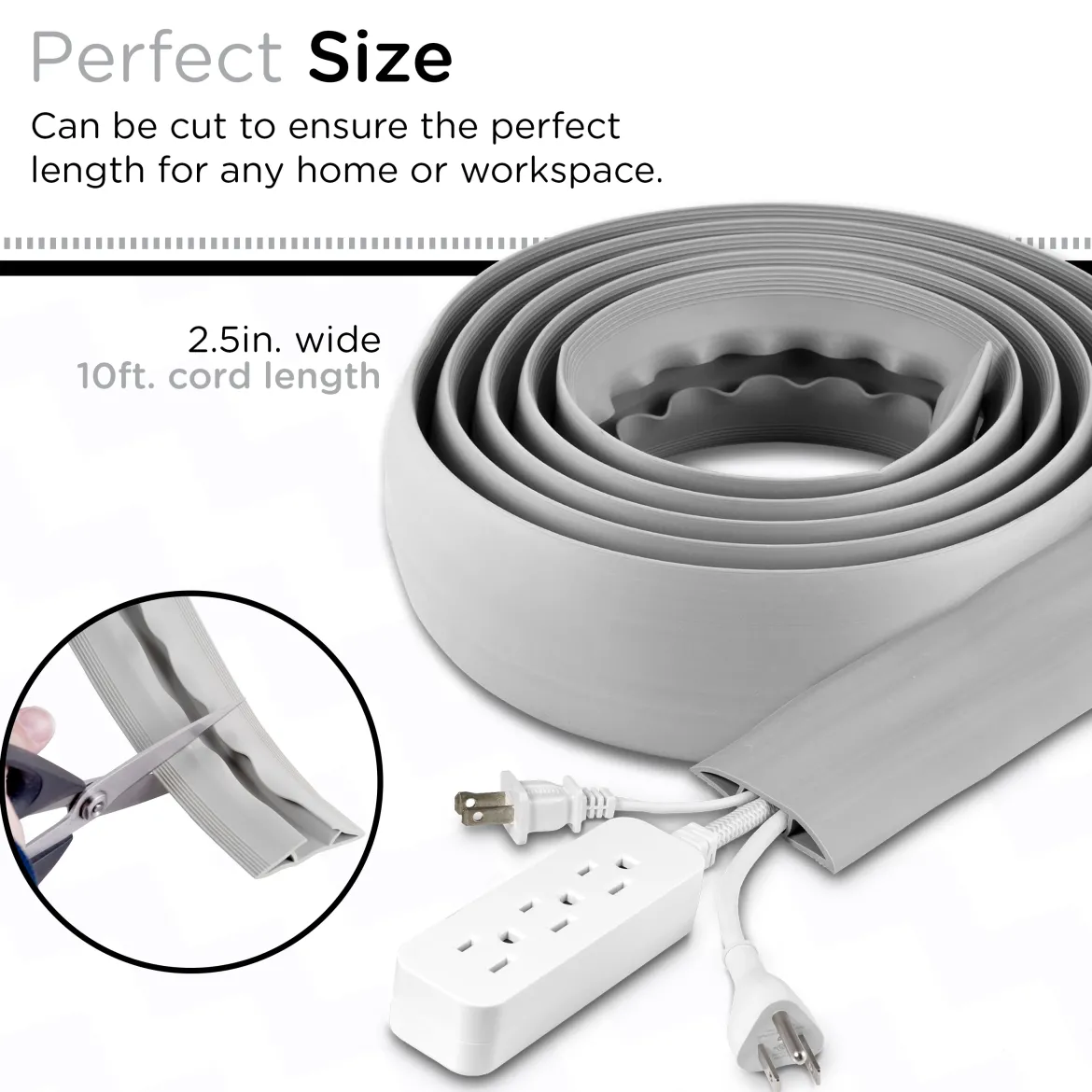 Cordinate Cable Management Floor Cover, 10ft., Gray