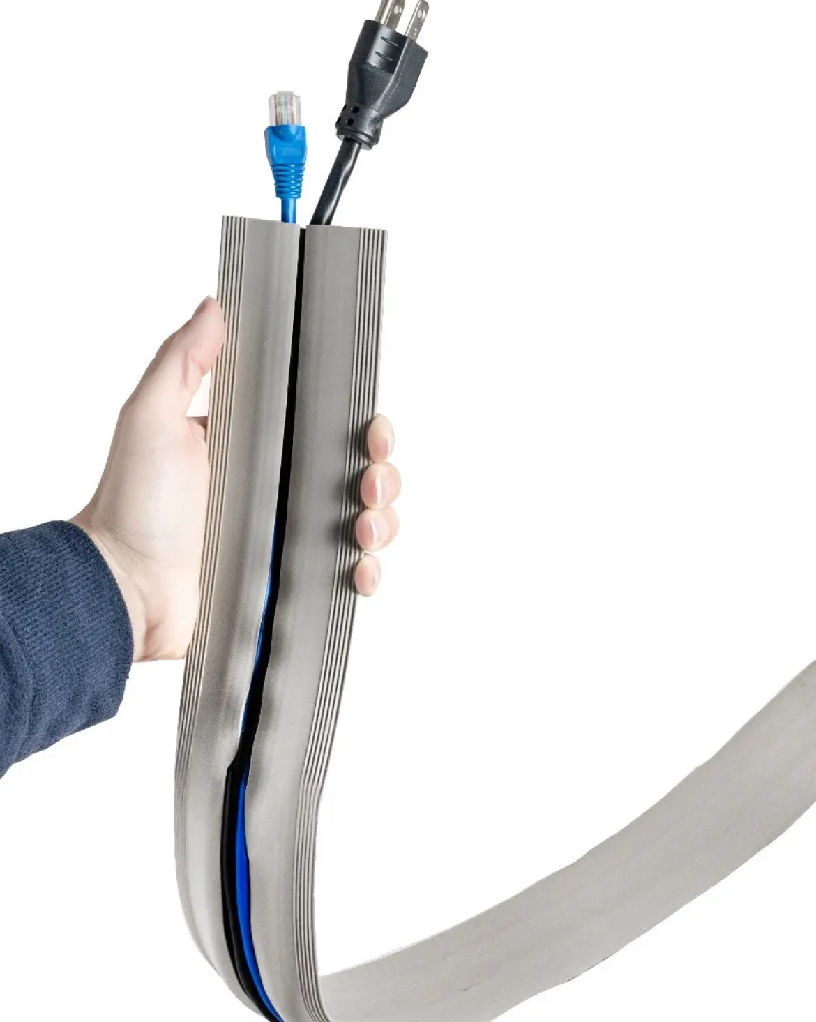 Cordinate 10ft. Cable Management Cord Cover, Gray