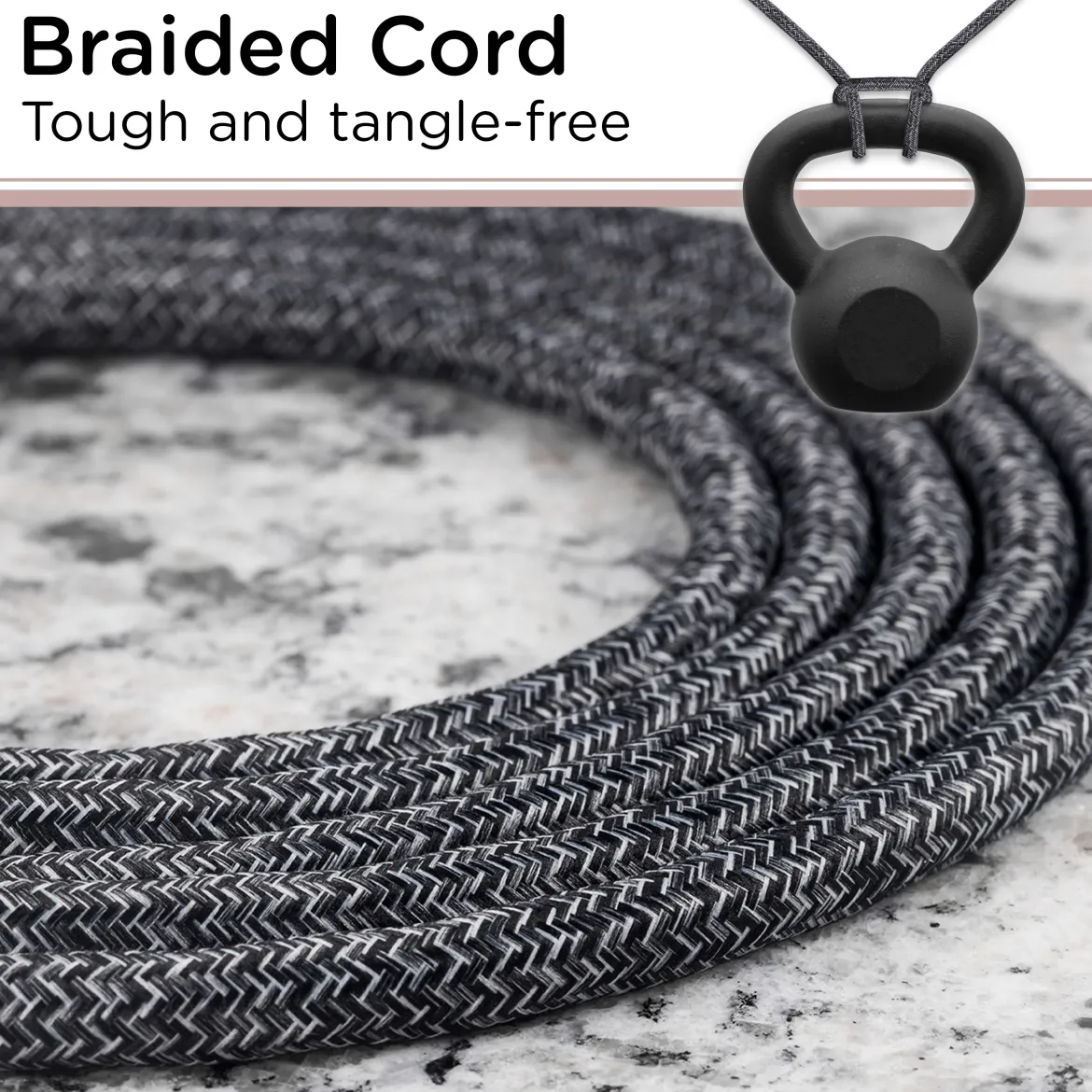 Cordinate 15ft. 3-Outlet Extension Cord, Black Heather