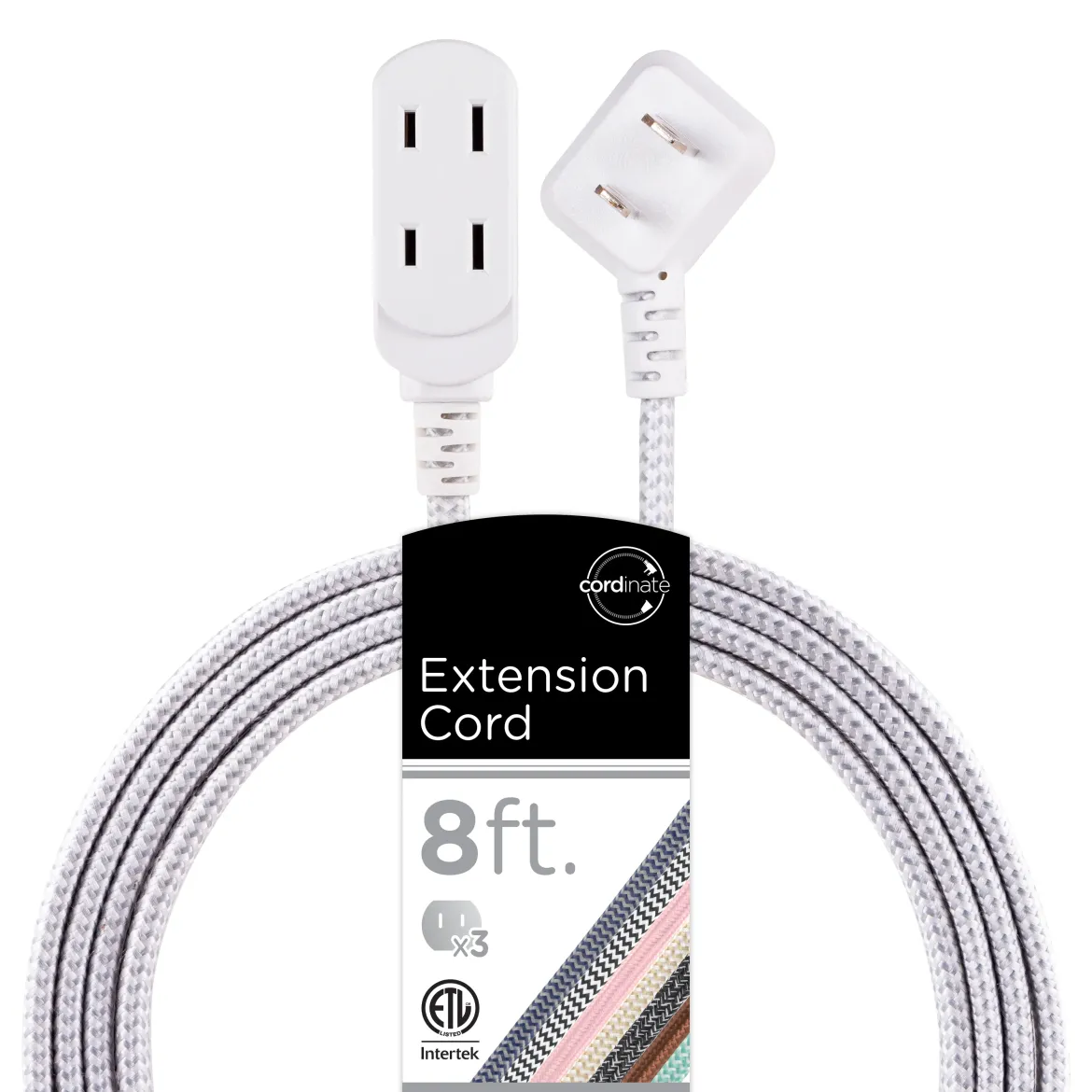Cordinate 8ft. 3-Outlet Indoor Extension Cord