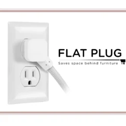 Cordinate 15ft. 3-Outlet Indoor Extension Cord, Gray/White