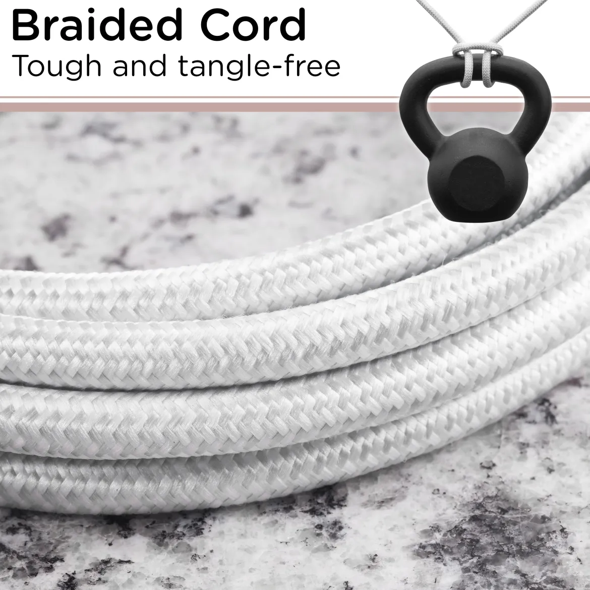 Cordinate 15ft. 3-Outlet Indoor Extension Cord, Gray/White