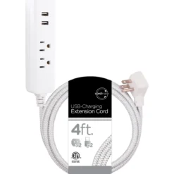 Cordinate 4ft. 2 Outlet, 2 USB Port Extension Cord