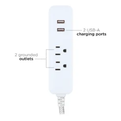 Cordinate 4ft. 2 Outlet, 2 USB Port Extension Cord