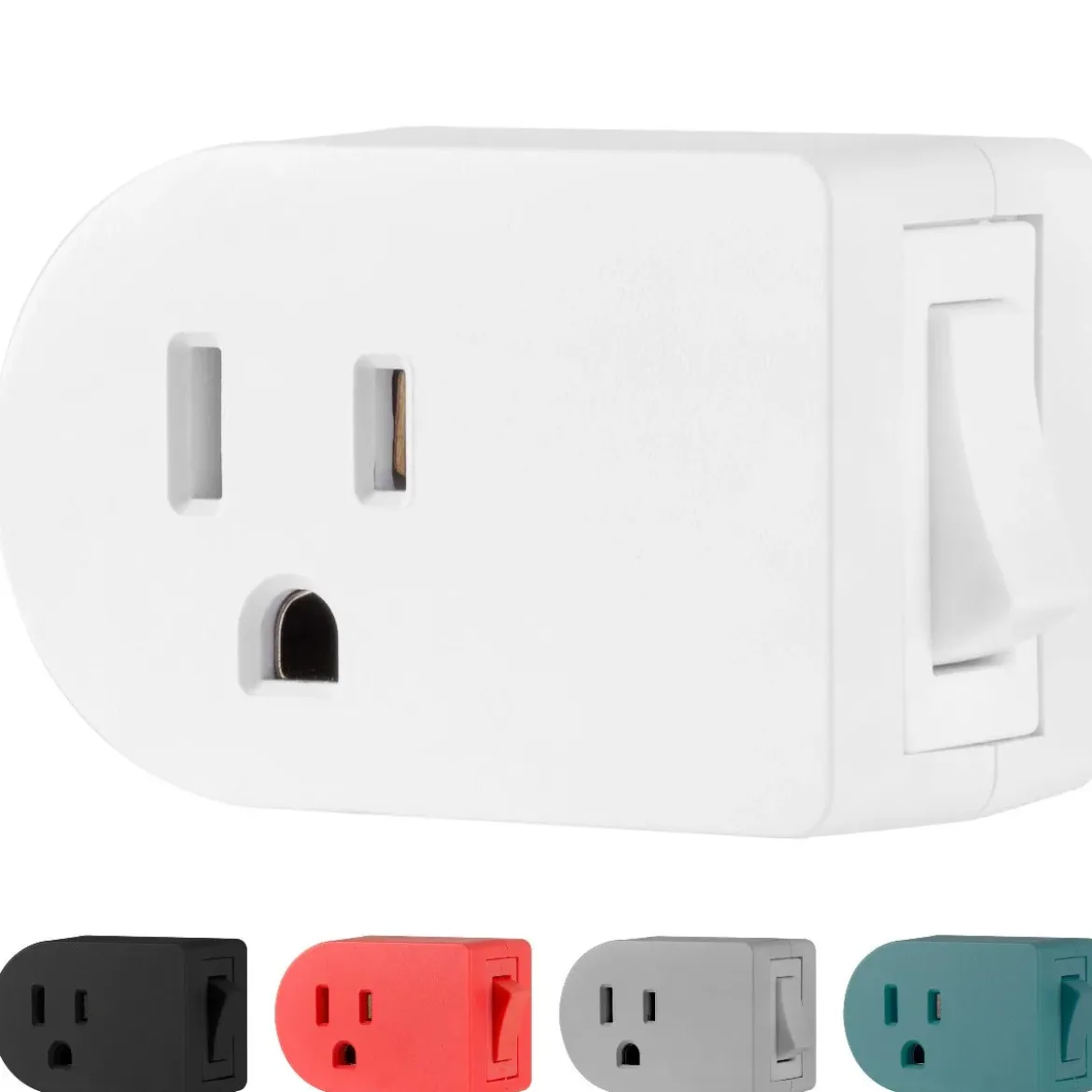 Cordinate Grounded 1-Outlet Power Switch, White