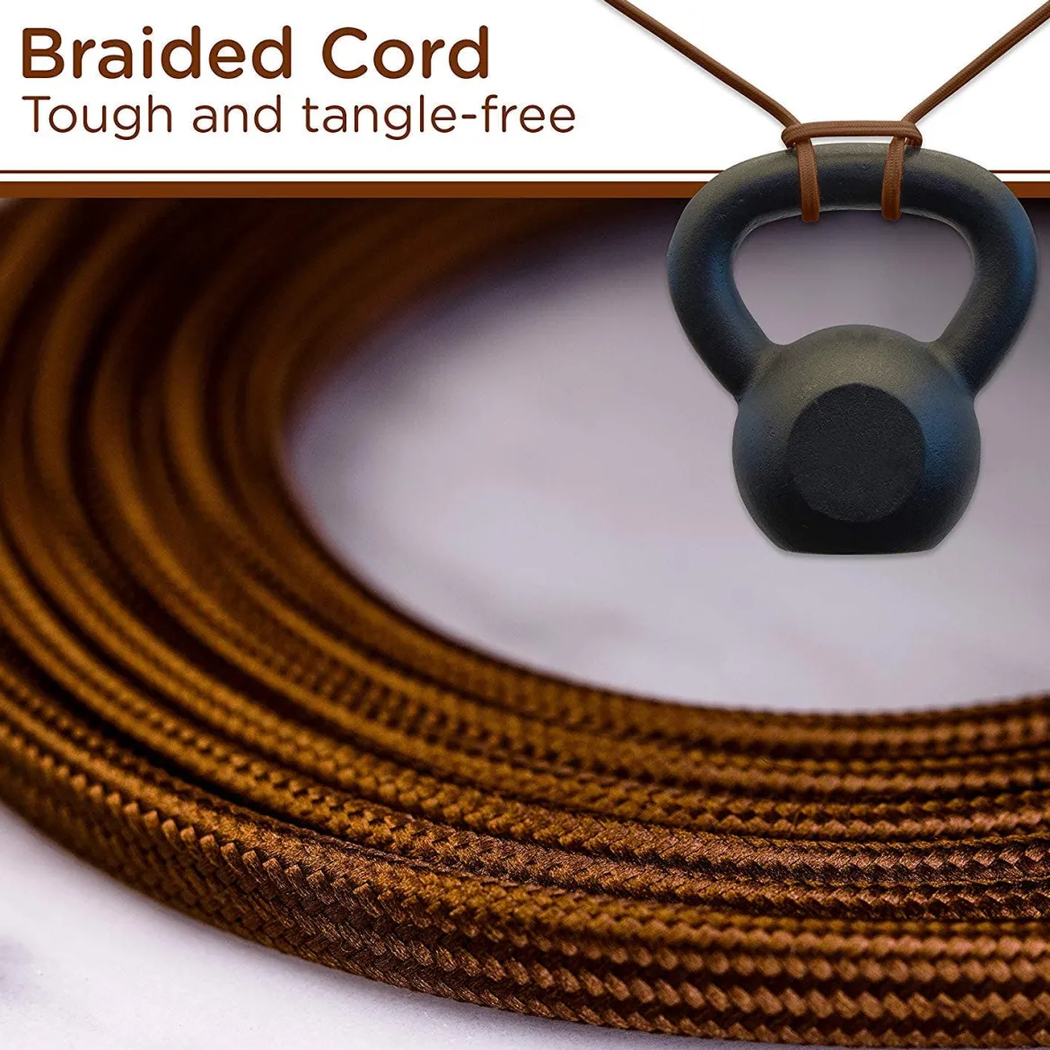 Cordinate 3-Outlet 8ft. Braided Extension Cord with Flat Plug, Brown