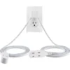 Cordinate 3-Outlet 12ft. Dual Split Extension Cord Braided, Indoor, White