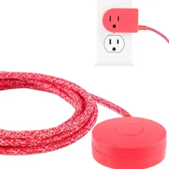 Cordinate Tabletop Switch with 6ft. Braided Cord, Coral