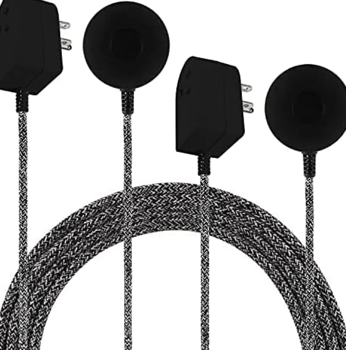 Cordinate Tabletop Switch with Braided Cord, Black, 2pk
