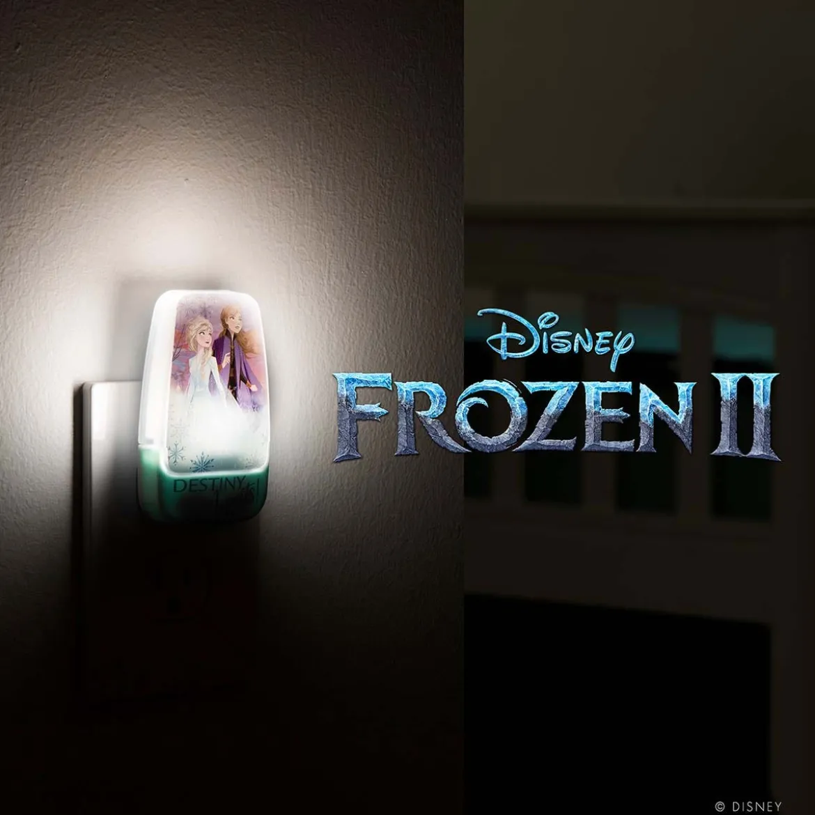 Disney Frozen II Light Sensing LED Night Light, Blue