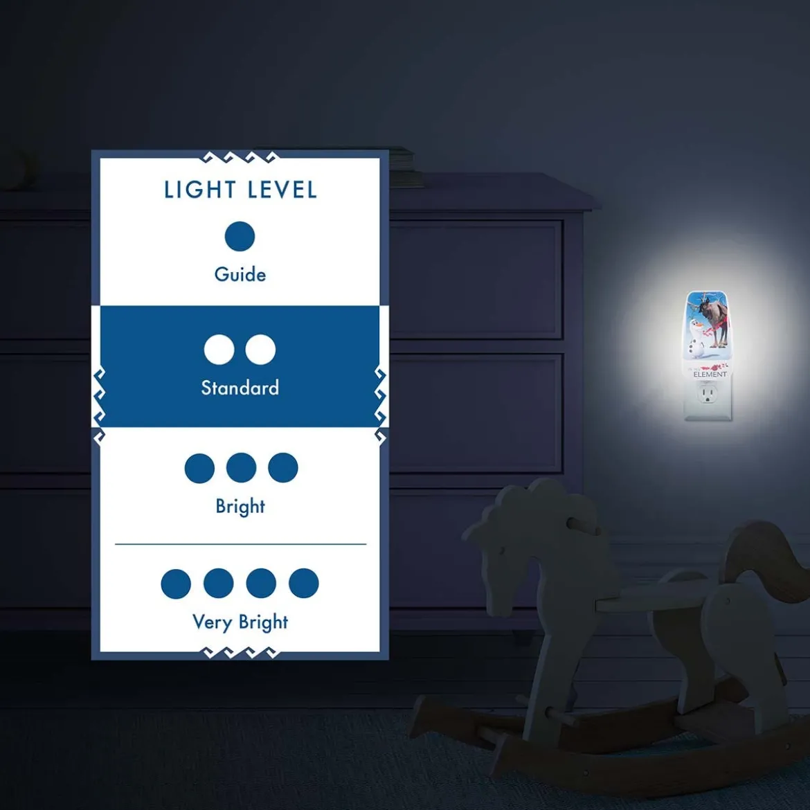 Disney Frozen II Light Sensing LED Night Light, White