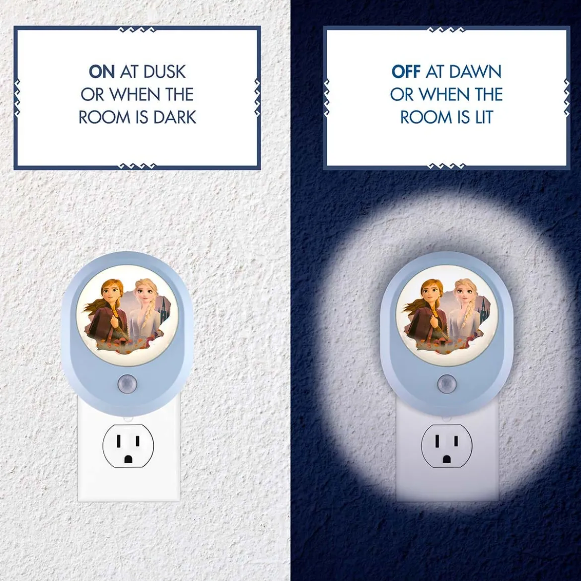 Disney Frozen II Motion-Sensing Light Sensing LED Night Light, Blue