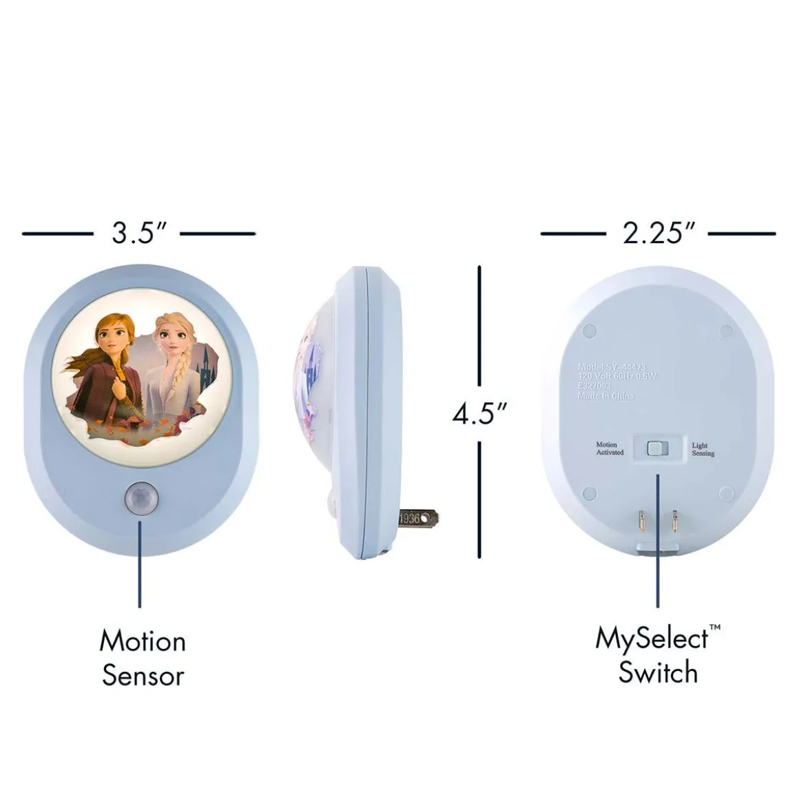 Disney Frozen II Motion-Sensing Light Sensing LED Night Light, Blue