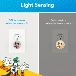 Disney Mickey and Minnie Light-Sensing GLO Dot Night Light, 2 Pack, White