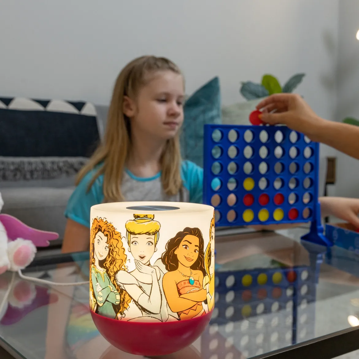 Disney Princess Color Changing Tabletop LED Lamp Night Light, Red
