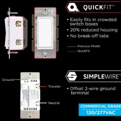 Enbrighten Add-On Switch with QuickFit™ and SimpleWire™, White