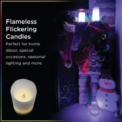 Enbrighten Battery Operated Color-Changing Flameless Flickering LED Candles, 3 Piece Set