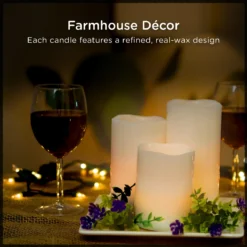 Enbrighten Battery Operated Color-Changing Flameless Flickering LED Candles, 3 Piece Set