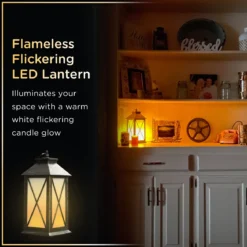 Enbrighten Candle Flicker LED Lantern. Black