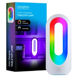 Enbrighten Dimmable Color Changing LED Tabletop Lamp, White