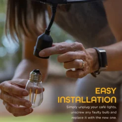 Enbrighten Ecoscapes LED Cafe Lights Replacement Bulbs, 4 Pack