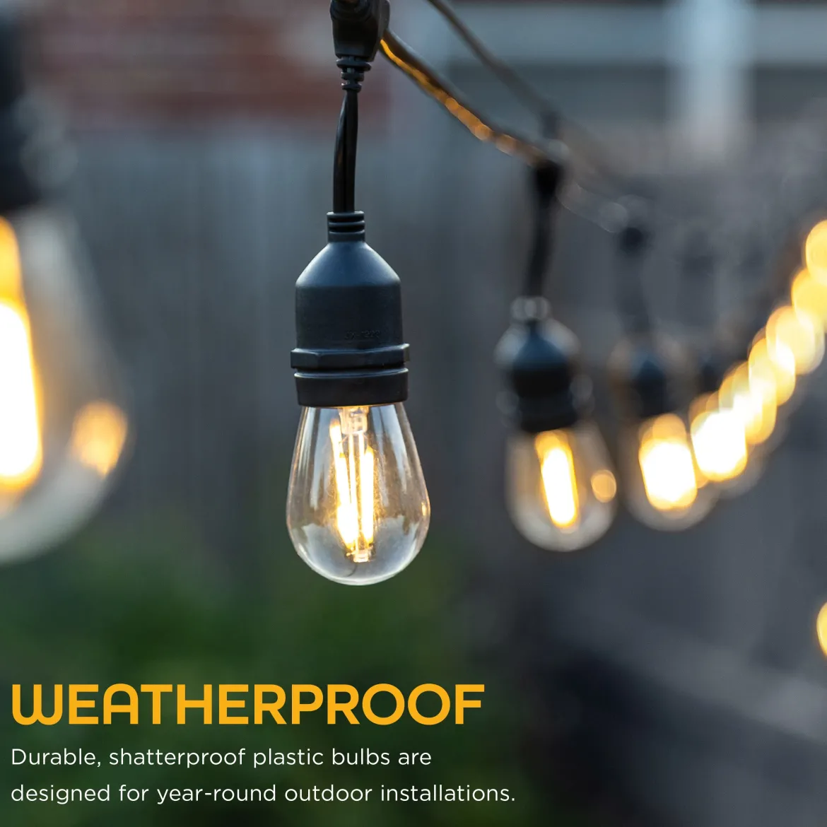 Enbrighten Ecoscapes LED Cafe Lights Replacement Bulbs, 4 Pack