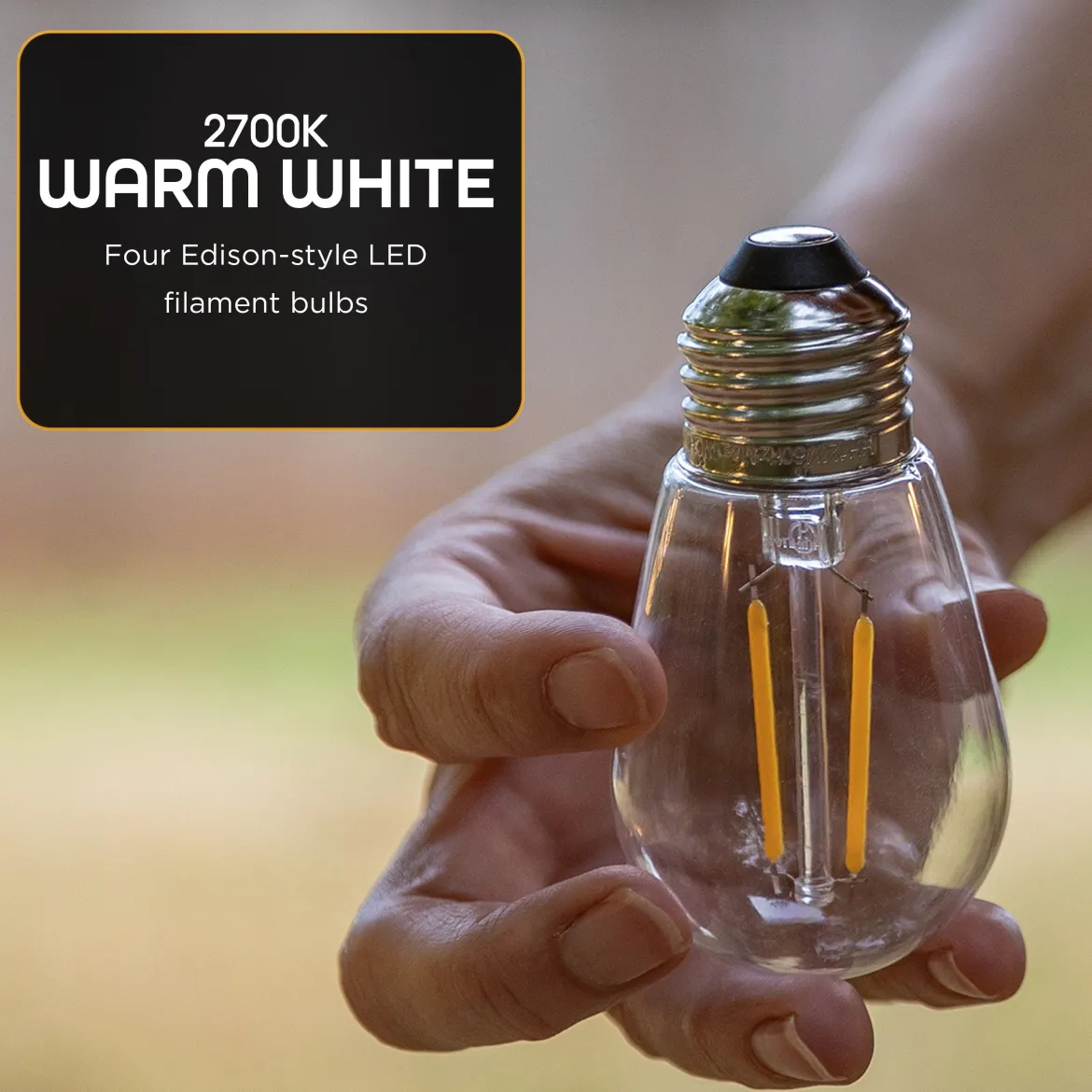 Enbrighten Ecoscapes LED Cafe Lights Replacement Bulbs, 4 Pack