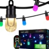 Enbrighten Ecoscapes Seasons Color-Changing LED Cafe Lights, 20 Bulbs, 40ft. Black Cord