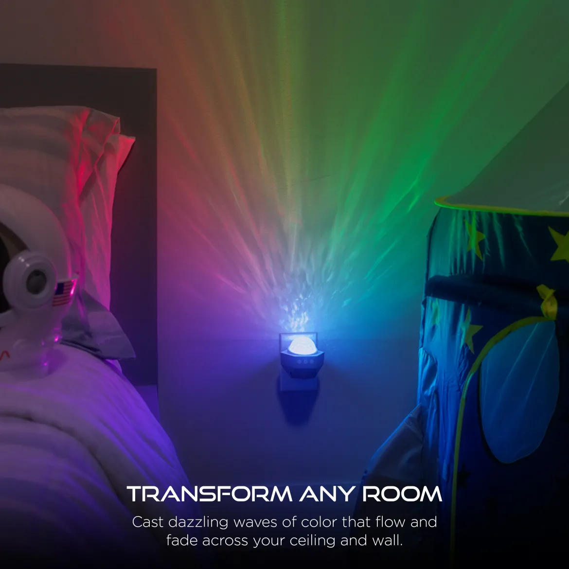 Enbrighten Galaxy Wave Plug-In Projector LED Night Light, White