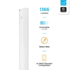Enbrighten 36in. Dimmable Direct Wire LED Under Cabinet Light Fixture, White