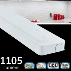 Enbrighten 24in. Direct Wire LED Under Cabinet Light Fixture, White