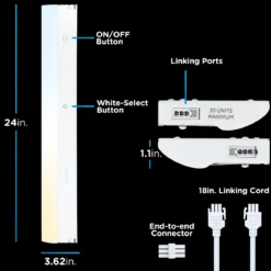 Enbrighten 24in. Direct Wire LED Light Bar, White