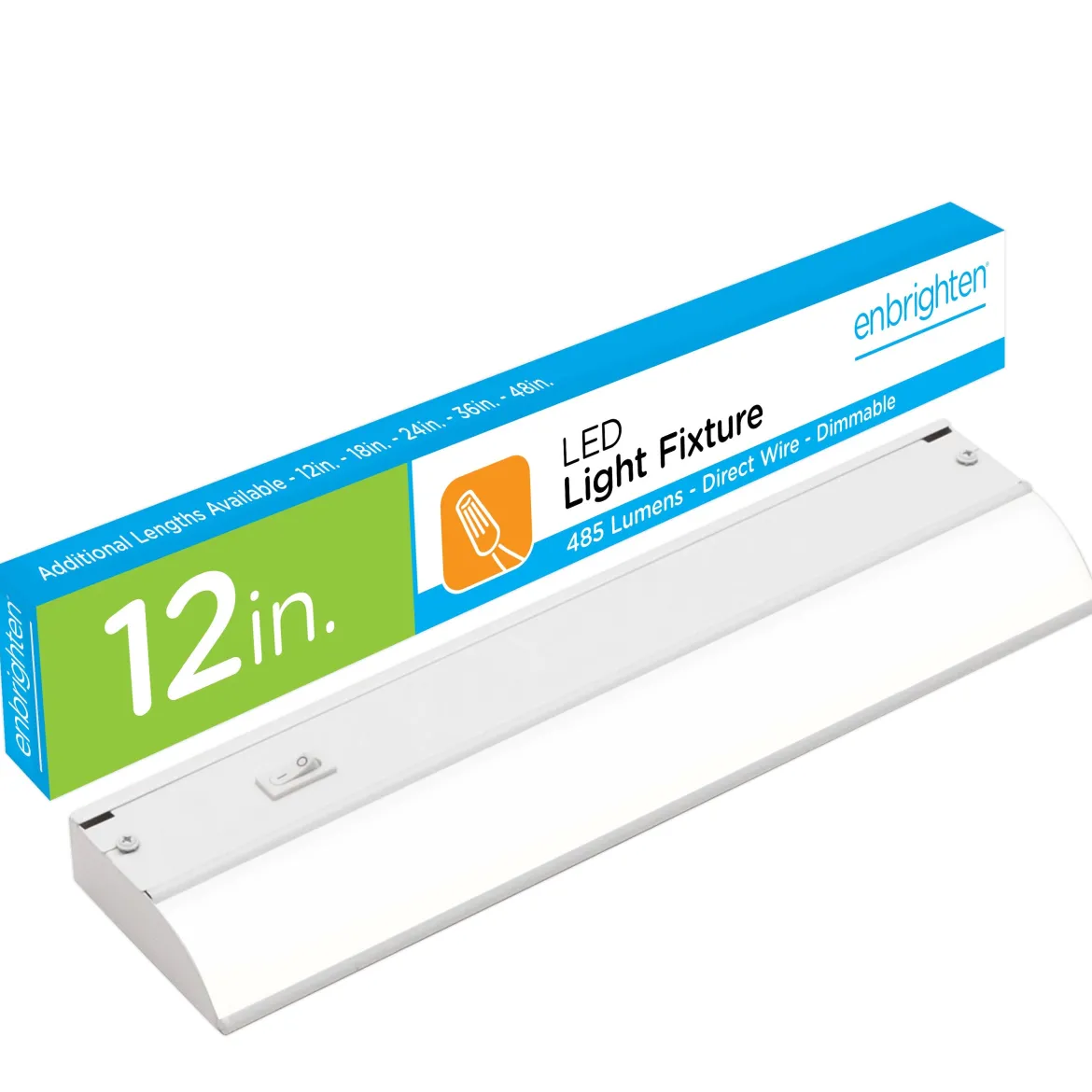 Enbrighten 12 in. Direct Wire LED Under Cabinet Light Fixture, White