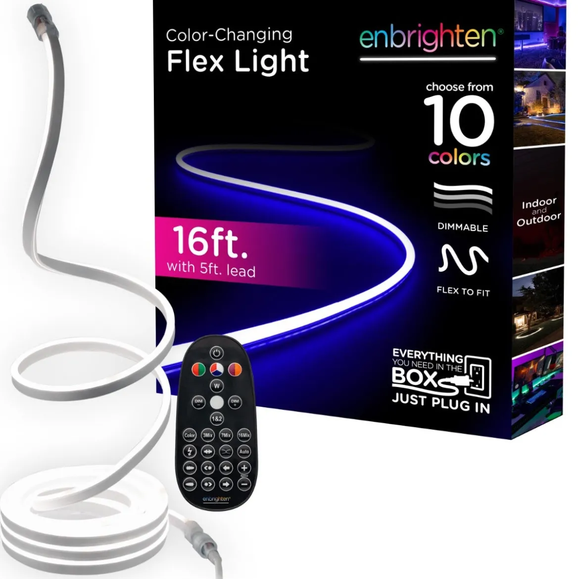 Enbrighten Indoor/Outdoor LED Flex Light, 16.5ft., Color Changing