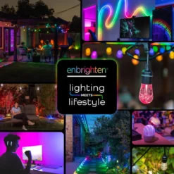 Enbrighten Indoor USB-Powered Color-Changing LED Flex Light with Remote, 8ft., Black
