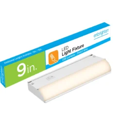 Enbrighten 9in. On/Off Direct Wire LED Under Cabinet Light Fixture, White