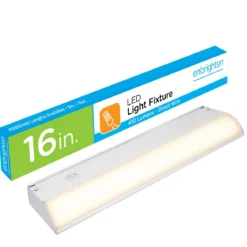 Enbrighten 16in. On/Off Direct Wire LED Under Cabinet Light Fixture, White