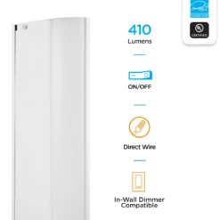 Enbrighten 16in. On/Off Direct Wire LED Under Cabinet Light Fixture, White
