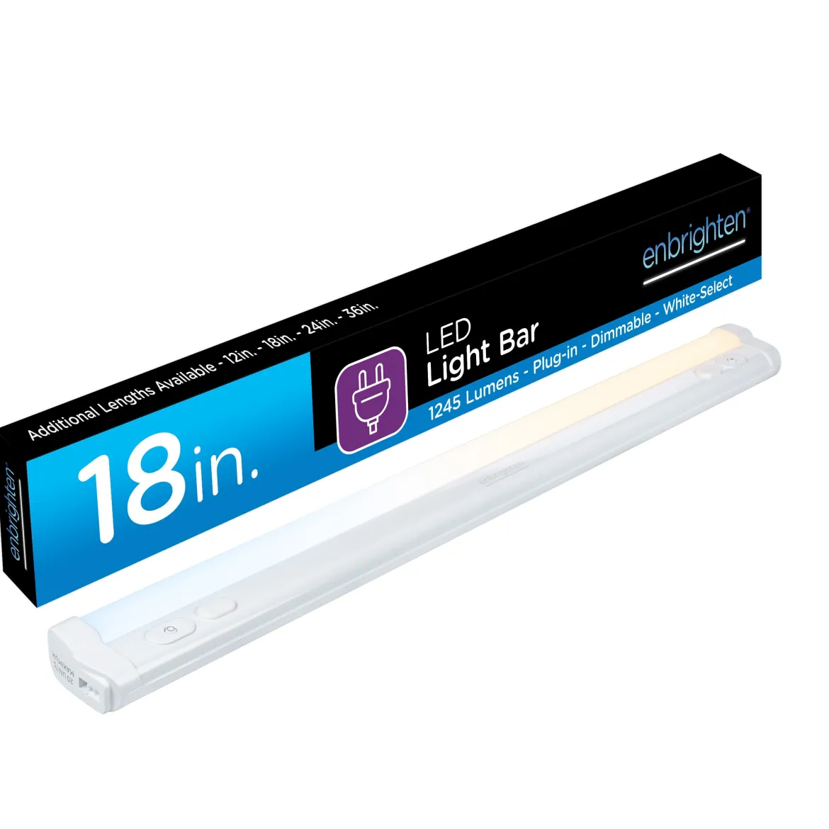 Enbrighten 18in. Plug-In Dimmable LED Light Bar, White