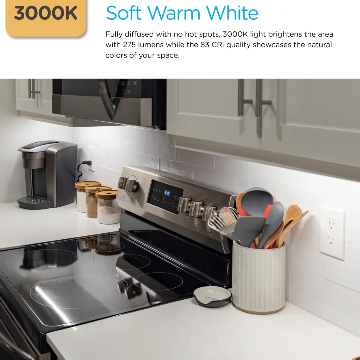 Enbrighten 10in. Plug-In LED Under Cabinet Fixture, White