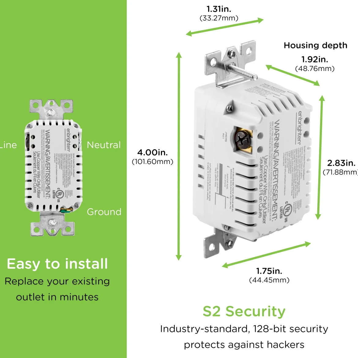 Enbrighten In-Wall Z-Wave Tamper-Resistant Smart Outlet