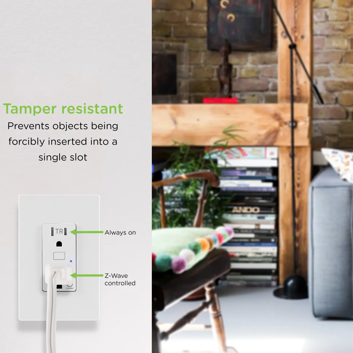 Enbrighten In-Wall Z-Wave Tamper-Resistant Smart Outlet