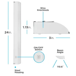 Enbrighten LED Direct Wire Dimmable Light Fixture, 24in