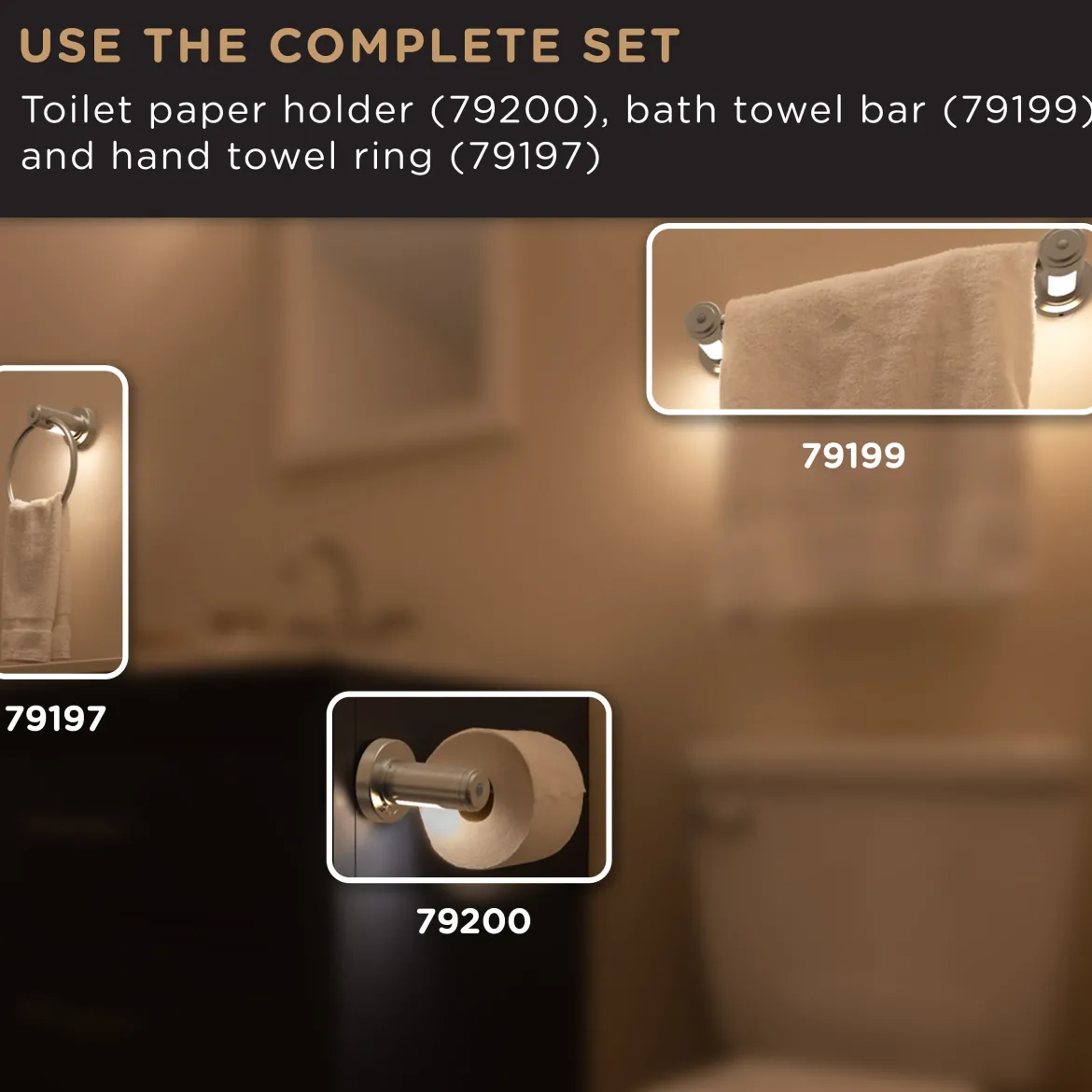 Enbrighten LED Motion Sensing Towel Bar Light, Brushed Nickel