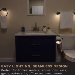 Enbrighten LED Motion Sensing Towel Bar Light, Matte Black
